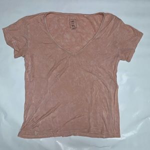 Washed Out Pink Me to We V-neck T-shirt